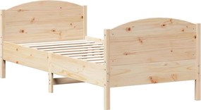 vidaXL Σκελετός Κρεβατιού Χωρίς Στρώμα 100x200 εκ. Μασίφ Πεύκο