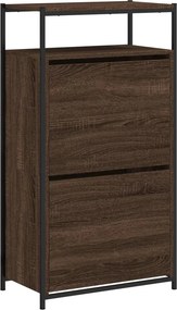 vidaXL Παπουτσοθήκη Καφέ Δρυς 60x34x112 εκ. από Επεξεργασμένο Ξύλο