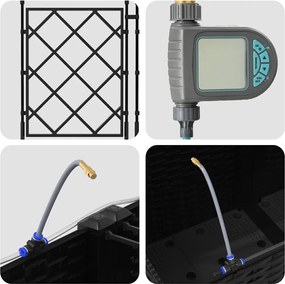 vidaXL Γλάστρα Κήπου 2 pcs Μαύρο Ατσάλι