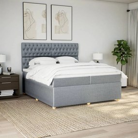 ΚΡΕΒΑΤΙ BOXSPRING ΜΕ ΣΤΡΩΜΑ ΑΝΟΙΧΤΟ ΓΚΡΙ 200X200 ΕΚ. ΥΦΑΣΜΑΤΙΝΟ 3292170