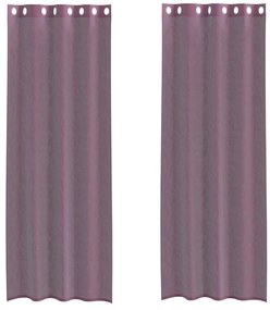 vidaXL Κουρτίνες Voile με ροδέλες 2 τεμάχια Μοβ 140x300 εκ.