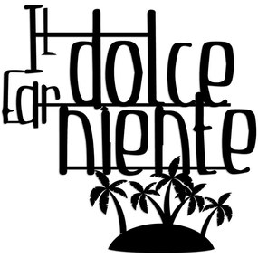 Διακοσμητικό Τοίχου Dolce Far Niente 891TNL3458 56x56cm Black Wallity Μέταλλο