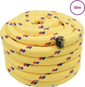 vidaXL Σχοινί Boat 60 χιλ. 10 m Κίτρινο polypropylene