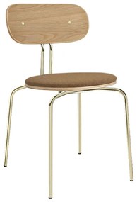 Καρέκλα Τραπεζαρίας Curious Brass 5916-1C719-08 44,5x48x77,5cm Oak-Caramel Umage Steel,Polywood