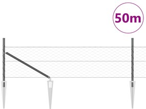 vidaXL Hexagon Fence Γκρι 0.4x50 μ Ατσάλι
