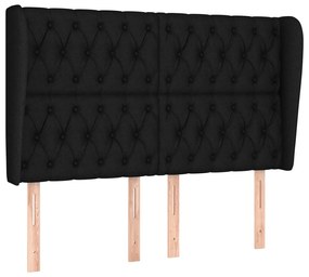 Κεφαλάρι με Πτερύγια Μαύρο 163x23x118/128 εκ. Υφασμάτινο 3118300