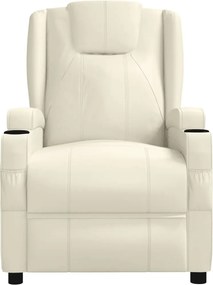 vidaXL Πολυθρόνα Ανακλινόμενη Λευκό Κρεμ από Συνθετικό Δέρμα