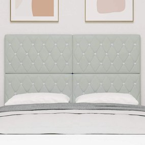 vidaXL Βελούδινο Κεφαλάρι Argyle Ανοιχτό γκρι 140 cm Βελούδο