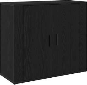 vidaXL Highboard Μαύρη Οξυά 80 x 33 x 150 εκ Επεξεργασμένο ξύλο