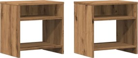vidaXL Κομοδίνα 2 τεμ. Αρτισιανή Δρυς 40x30x40 εκ. από Επεξεργ. Ξύλο