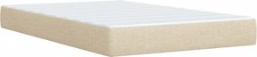 vidaXL Κρεβάτι Boxspring με Στρώμα Κρεμ 120x190 εκ. Υφασμάτινο