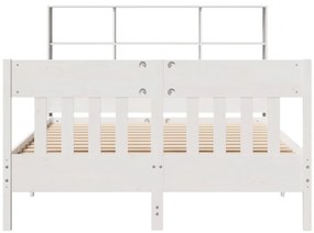 vidaXL Σκελετός Κρεβ. Χωρίς Στρώμα Λευκό 120x190 εκ Μασίφ Πεύκο