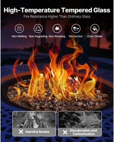 VEVOR 10 LBS Fire Glass 1/2-Inch Fireplace Glass Rocks for Fire Pit Table Copper