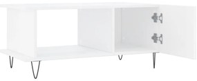 vidaXL Τραπεζάκι Σαλονιού Γυαλ. Λευκό 90x50x40 εκ. Επεξεργ. Ξύλο