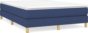vidaXL Κρεβάτι Boxspring με Στρώμα Μπλε 140x200 εκ. Υφασμάτινο