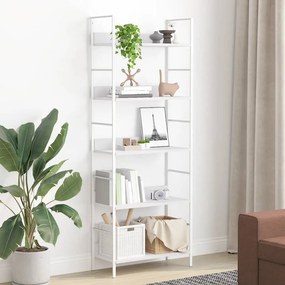 vidaXL Ραφιέρα 5 Επιπέδων Λευκή 60x27,6x158,5 εκ. Επεξεργασμένο Ξύλο