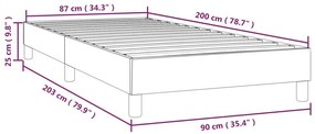 Πλαίσιο Κρεβατιού Boxspring Ανοιχτό Γκρι 90x200 εκ. Υφασμάτινο - Γκρι
