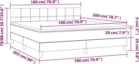 vidaXL Κρεβάτι Boxspring με Στρώμα Κρεμ 180x200 εκ. Υφασμάτινο