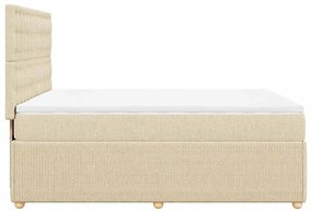 vidaXL Κρεβάτι Boxspring με Στρώμα Κρεμ 160x200 εκ. Υφασμάτινο