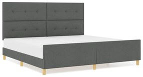 vidaXL Κρεβάτι με Κάσα Σκούρο Γκρι 200x200 εκ. Υφάσμα