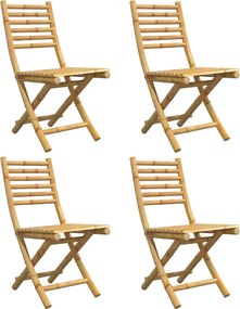 vidaXL Πτυσσόμενες Καρέκλες 4 τεμ. 43x54x88 εκ. Μπαμπού