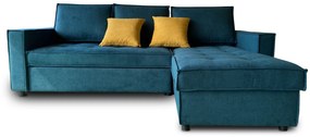 Γωνιακός καναπές-κρεβάτι Lorenzo με αποθηκευτικό χώρο, Μπλε 235x90x165cm Δεξιά γωνία - VAS4589
