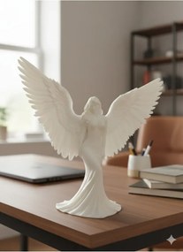 Stewehome Σετ 2 διακοσμητικών αγγέλων με 3D εκτύπωση Λευκό 20x19x19 cm