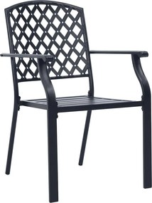 vidaXL Σέτ φαγητού για κήπο 7 pcs Ανθρακί Ατσάλι με Πούδρα