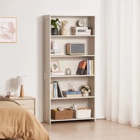 VEVOR 5 Tiers Wide Bookshelf 68&quot; Wooden Freestanding Open Bookcase Shelf White