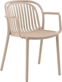 POCO Πολυθρόνα Κήπου-Βεράντας Στοιβαζόμενη, PP-UV Απόχρωση Cappuccino 58x59x77cm