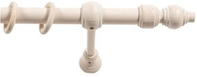 Κουρτινόξυλο Φ28mm Μονό 120cm Με Άκρα Grace Allure White 680125