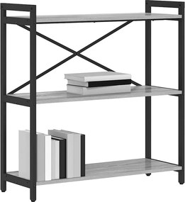 vidaXL Ράφι Βιβλίων Γκρι sonoma 80 x 30 x 85 cm Επεξεργασμένο ξύλο