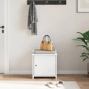 vidaXL Πάγκος διαδρόμου &quot;SANDNES&quot; Λευκό 45x40x50 εκ. Πεύκο μασίφ ξύλο