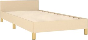 vidaXL Πλαίσιο κρεβατιού χωρίς στρώμα Κρέμα 80x200 cm Ύφασμα
