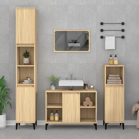vidaXL Σετ Επίπλων Μπάνιου 3 Τεμαχίων Sonoma Δρυς Επεξεργασμένο Ξύλο