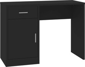 vidaXL Γραφείο με Συρτάρι &amp; Ντουλάπι Μαύρο 100x40x73 εκ. Επεξεργ. Ξύλο