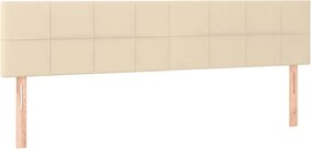 vidaXL Κρεβάτι Boxspring με Στρώμα &amp; LED Κρεμ 160x200 εκ. Υφασμάτινο