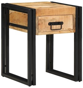 vidaXL End Table Καφέ και Μαύρο 40 x 40 x 50 cm Στερεό ξύλο μάνγκο