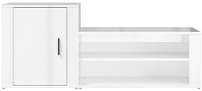 vidaXL Παπουτσοθήκη Γυαλιστερό Λευκό 130x35x54 εκ. Επεξεργασμένο Ξύλο