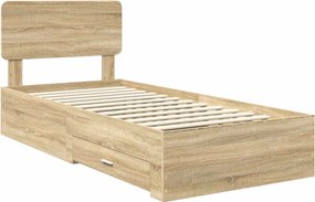 vidaXL Σκελετός Κρεβατιού Δρύς Sonoma 100 x 200 cm Επεξεργασμένο ξύλο