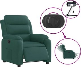 vidaXL Πολυθρόνα Ανακλινόμενη Ηλεκτρική Πράσινο Υφασμάτινη