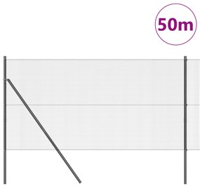 vidaXL Σιδερένια Περιφράξη με 13 Πόλους Γκρι 1x50 μ Ατσάλι