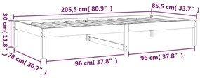 ΚΑΝΑΠΕΣ ΚΡΕΒΑΤΙ ΛΕΥΚΟΣ 80 X 200 ΕΚ. ΑΠΟ ΜΑΣΙΦ ΞΥΛΟ ΠΕΥΚΟΥ 820418