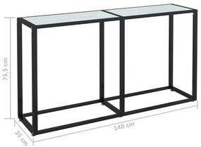 vidaXL Τραπέζι Κονσόλα Λευκό Όψη Μαρμάρου 140x35x75,5 εκ. Ψημένο Γυαλί