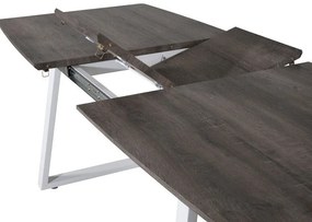 Τραπέζι Dallas 172, Γκρι, Άσπρο, 75x85x160cm, 42 kg, Επιμήκυνση, Ινοσανίδες μέσης πυκνότητας, Μέταλλο | Epipla1.gr