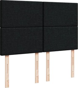 vidaXL Κρεβάτι Boxspring με Στρώμα Μαύρο 160x200 εκ. Υφασμάτινο