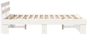 vidaXL Σκελετός Κρεβατιού Λευκό 135 x 190 cm Στερεά ξυλεία πεύκου