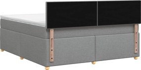 vidaXL Κρεβάτι box spring με στρώμα Ανοιχτό γκρι 140 x 190 cm Ύφασμα