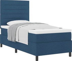 vidaXL Κρεβάτι με ελατήρια με στρώμα Μπλε 90 x 200 cm ύφασμα