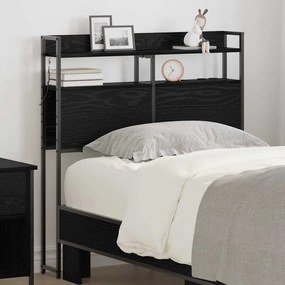 vidaXL Κεφαλάρι Αποθήκης με ράφι Μαύρη δρυς 75 cm Επεξεργασμένο ξύλο